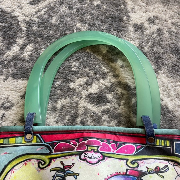 Wendy Costa Women's Bag Purse Made In New York Colorful High Heel Lucite Handle - Picture 4 of 6